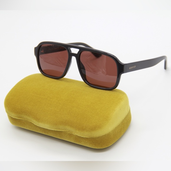 NEW GUCCI GG1342S 005 BLACK BROWN UNISEX SUNGLASSES GUCCI - Picture 1 of 12